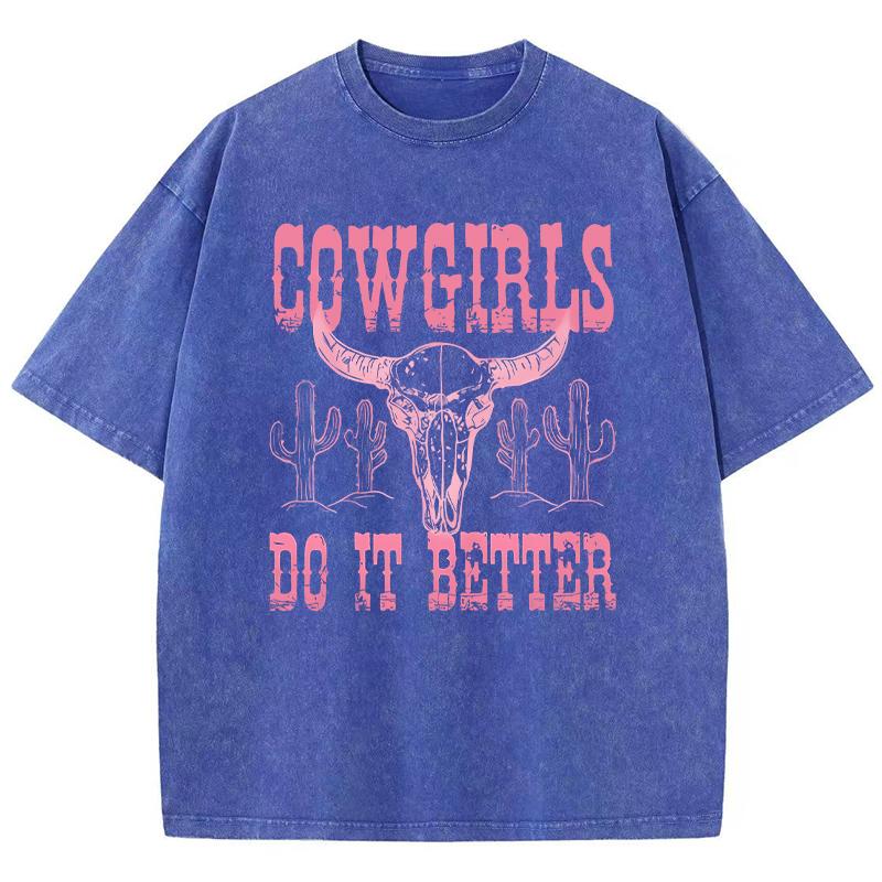 Принт 'Cowgirls Do It Better' Женские футболки Уличный хип-хоп С коротким рукавом Летняя мягкая футболка Свободная дышащая футболка оверсайз