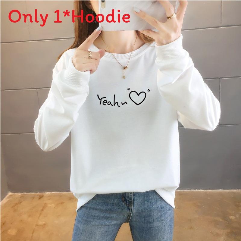 Korean Style Womens Lightweight Cotton Print Sweatshirt With Long Sleeves For Casual Autumn Wear