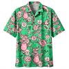 Animal Pink Pig Printing Shirt Hawaiian Beach Vacation Clothing Men's Street Style Shirt Daily Men's and Women's Shirt