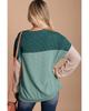 Azura Exchange Свободный топ с длинными рукавами и ребристым узором зеленого цвета