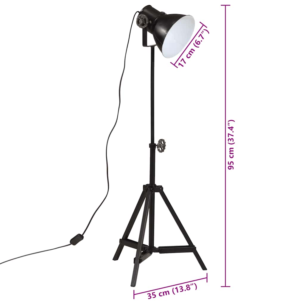 Floor Lamp 25 W Black 35 x 35 x 65 95 cm E27 Socket