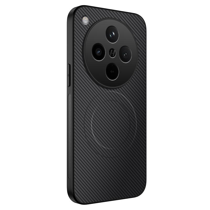For Oppo Find X8 5G Case Compatible with MagSafe WANLONFENG TQ Series Carbon Fiber Texture PC TPU Phone Cover