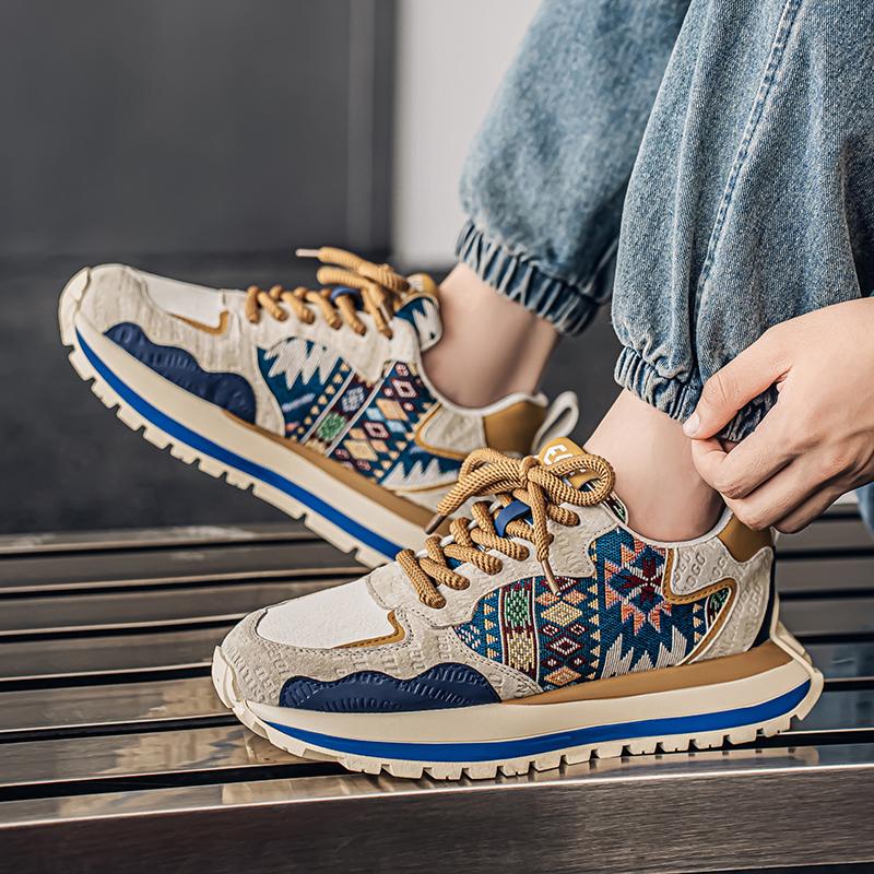 Мужские повседневные кроссовки, трендовые универсальные кроссовки для папы, модная удобная обувь на шнуровке, низкие, на толстой подошве, мужская обувь