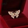 Daily Wear Jewelry Women Rhinestone Butterfly Brooch Pin, Vintage Insect Alloy Badge Elegant Clothing Accessories for Wedding Party Prom Dress