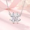 Ожерелье в форме сердца с цирконом и четырехлистным клевером
