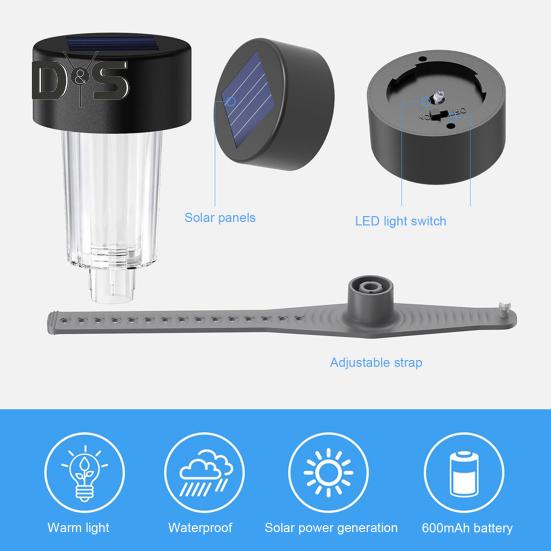 6 Pcs Solar Pool Lights Waterproof Outdoor Ground Pool Frame Lights Yard Garden Decoration Night Lights for Fence Framed Above Ground Pools