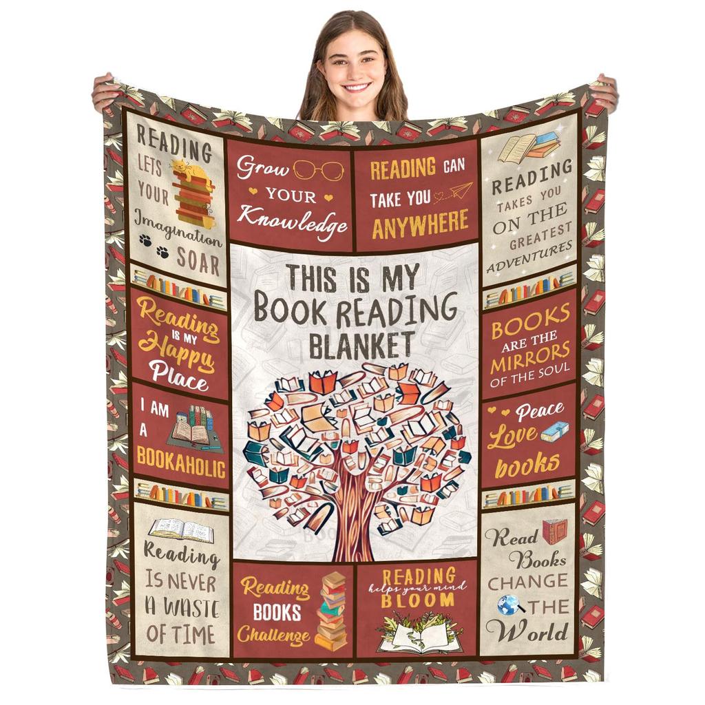 Gift for Book Lovers Printed Blanket for Sofa Bed Travel Camping Living Room Office Conditioning Blanket for All Seasons Gifts