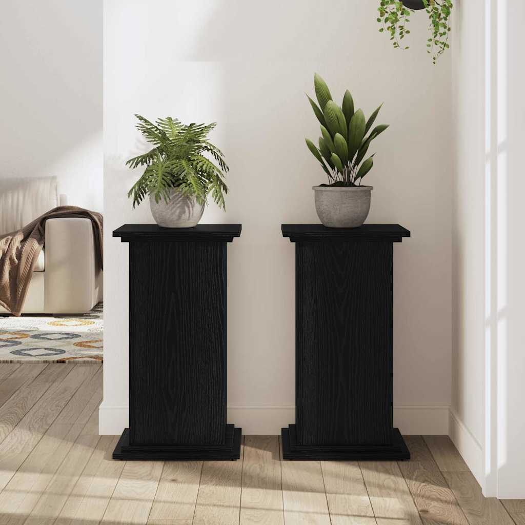 Plant Stand Black Oak Effect 33 x 33 x 60 cm