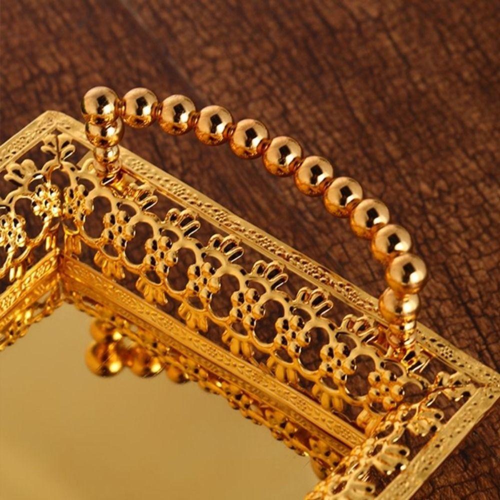 Полая металлическая фруктовница ручной работы, поднос для хранения закусок, тарелка для послеобеденного чая в стиле легкой роскоши, торт