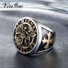 Мужское титановое кольцо Vintage Cross Holy War Angel