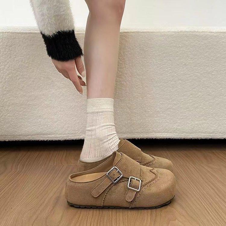 Полуботинки Birkenstock на толстой подошве, новые ленивые увеличивающие рост туфли Birkenstock на весну