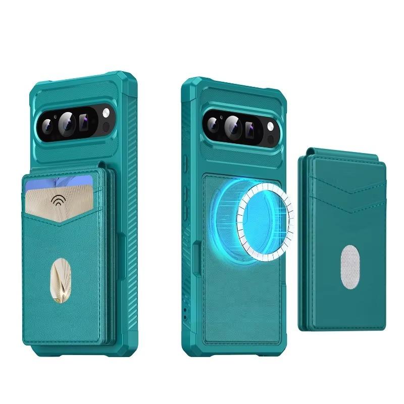 Для держателя карт Magsafe кожаный чехол-кошелек для телефона Google Pixel 9 Pro XL 9A 8A 8 Pro 7A 7 Pro Магнитная беспроводная зарядка противоударный чехол