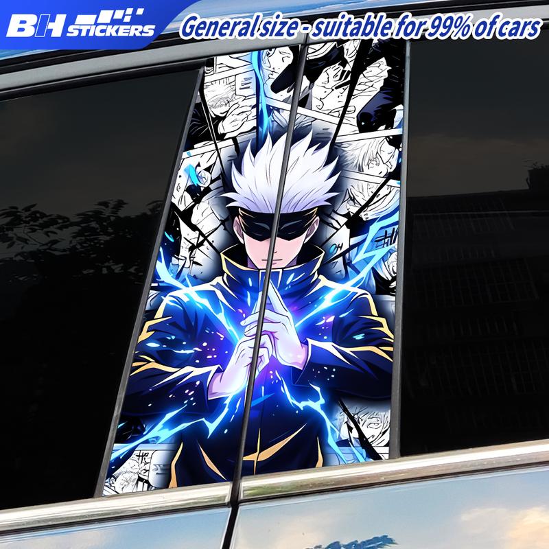 Waterproof Satoru Gojo Car B Pillar Sticker Anime Decal UV Protection Vinyl Auto Window Wrap Exterior Decoration Accessories