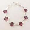 Rare Rhodolite Gemstone 925 Sterling Silver Jewelry Bracelet 9" For Women Gift RB-6-2