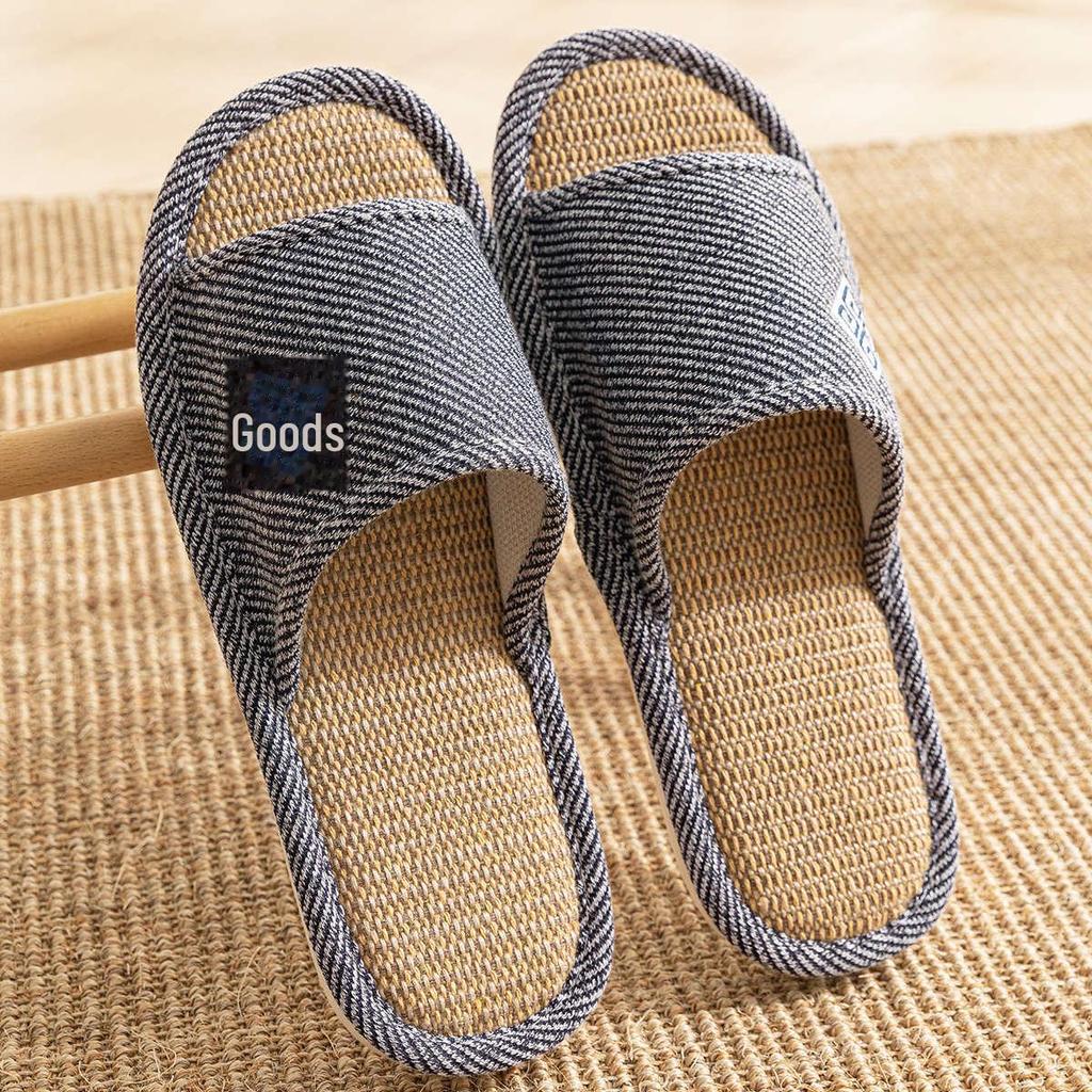 Льняные тапочки Jieliya 2024 Unisex - Бесшумный домашний хлопок для всех сезонов