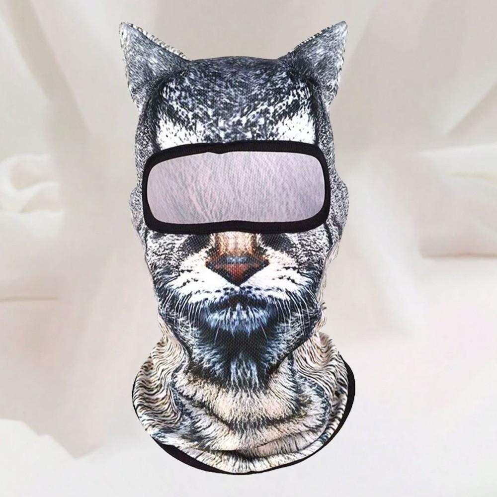 3D Animal Print Full Face Mask Ice Silk Cooling Face Mask Cooling Balaclava Mask  For Skiing