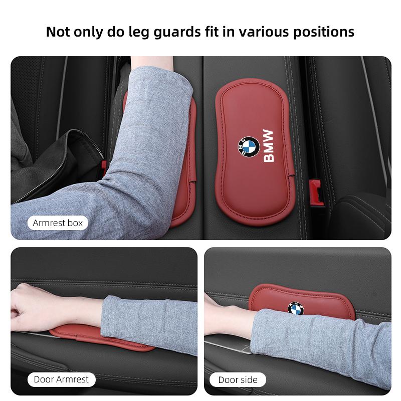 Car Leg Cushion Knee Pad Memory Foam Leather Interior Rest Comfort For BMW iX1 i7 F07 F48 F39 F34 F40 F45 F46 G30 G20 Stickers BI7