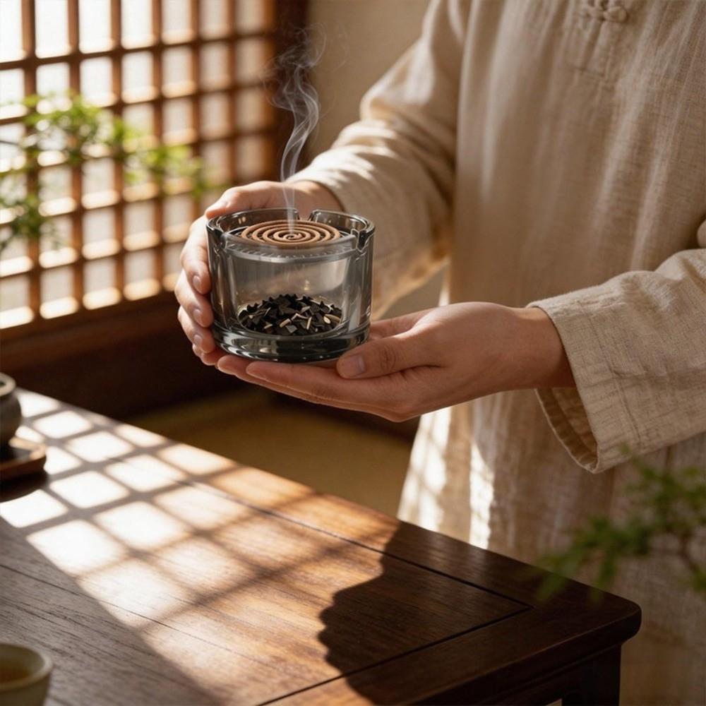 Metal Filter Screen Glass Incense Burner Anti Dust Aromatherapy Stove Aromatherapy Room