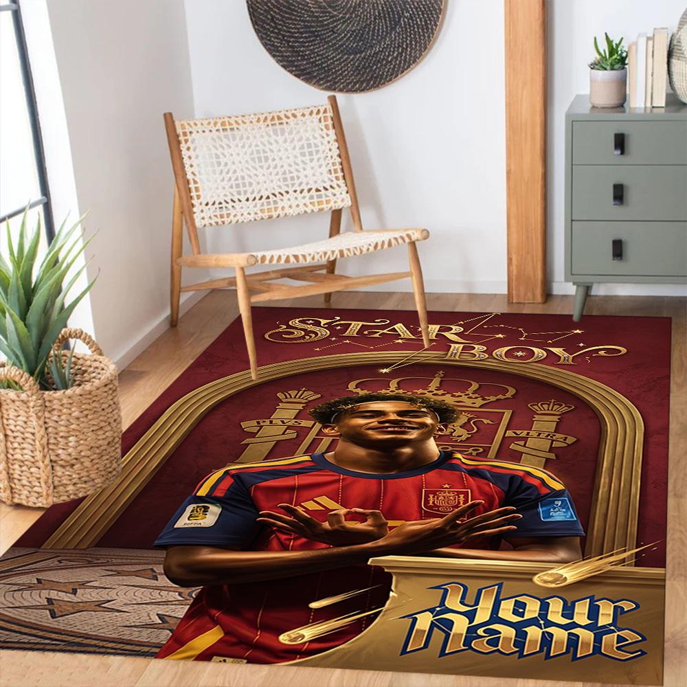 Lamin Yamal Personalized Name Area Rug Suitable For Entryway Hallway Bedrooms Game Room Antislip Carpet Anime Office Decor