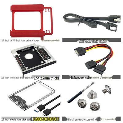 Кронштейн для HDD 2,5" на 3,5" и корпус для оптического привода Type-C (прозрачный) с кабелями передачи данных и питания, винты в комплекте