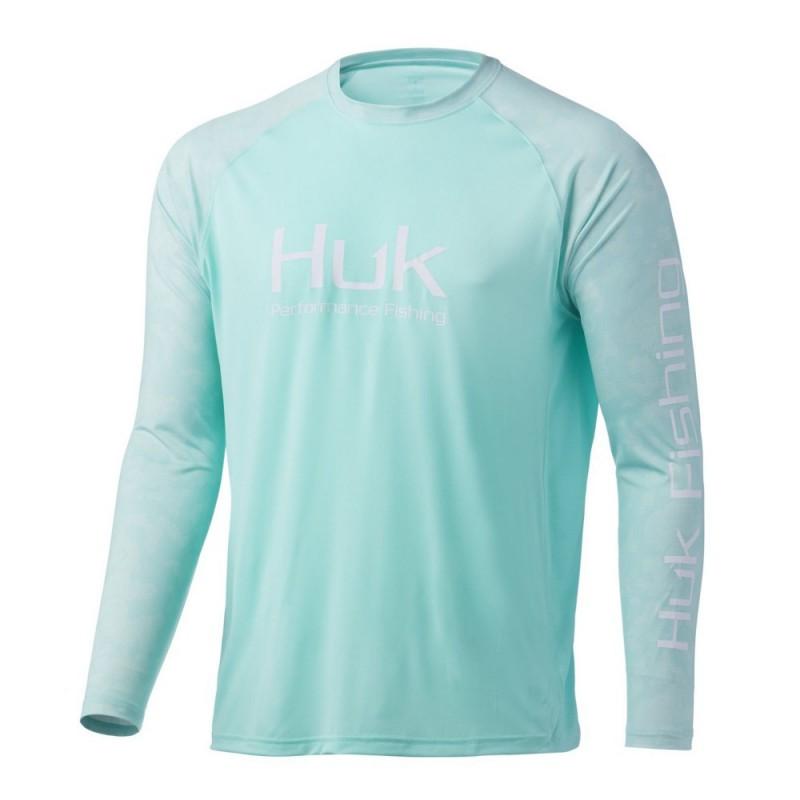HUK Long Sleeve Fishing Shirt UPF 50 Sun Protection Quick Dry Breathable Outdoor Gear
