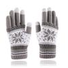 Knitted Snowflake Winter Knitted Gloves Thickened Skiing Gloves Full Finger Mittens  Winter