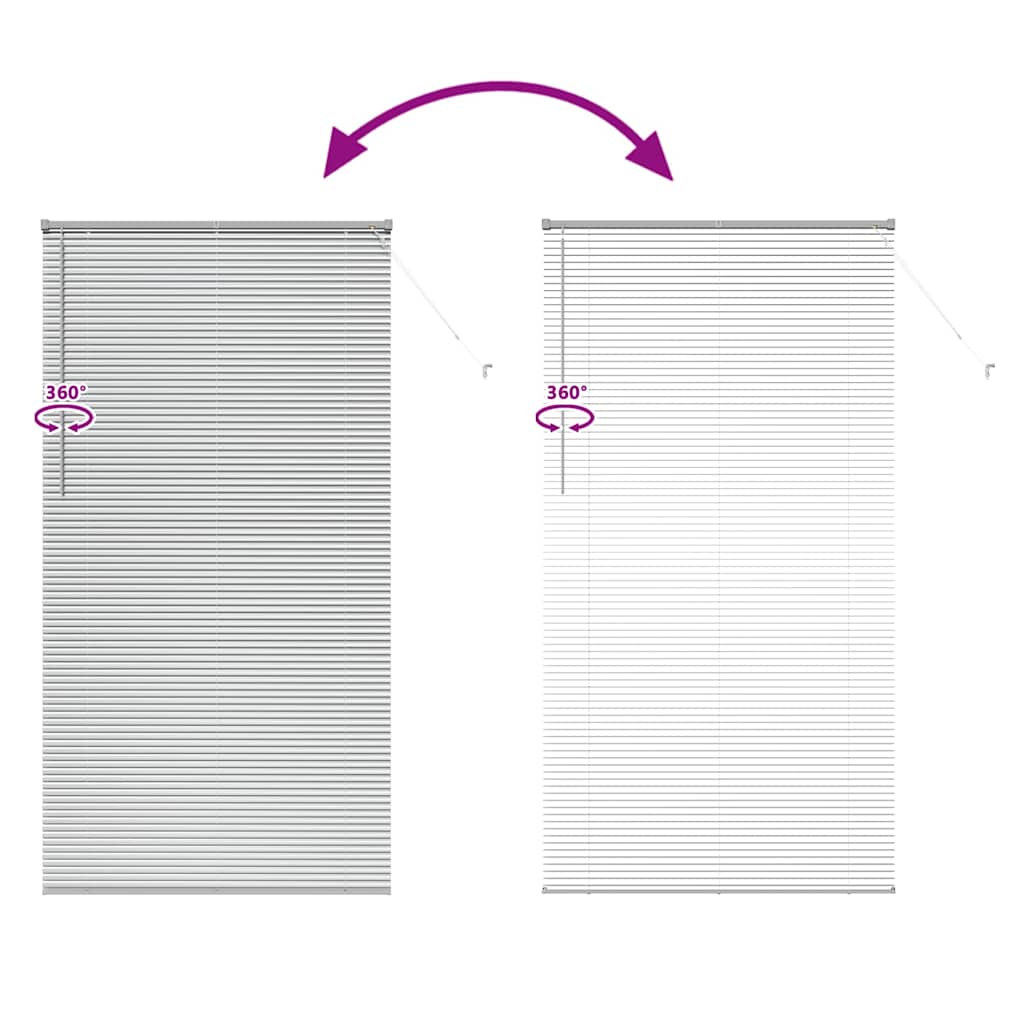 Aluminum Venetian Blinds Silver 220 x 110 cm