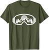 Ski Mountain Night Scene Graphic Tee Breathable Soft Cotton Casual TShirt for Unisex