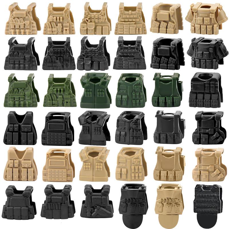 Military Soldiers Fighter Tactical Vest Accessories Building Block Rebound Clothes Armor Bricks Gift Toys For Children J083