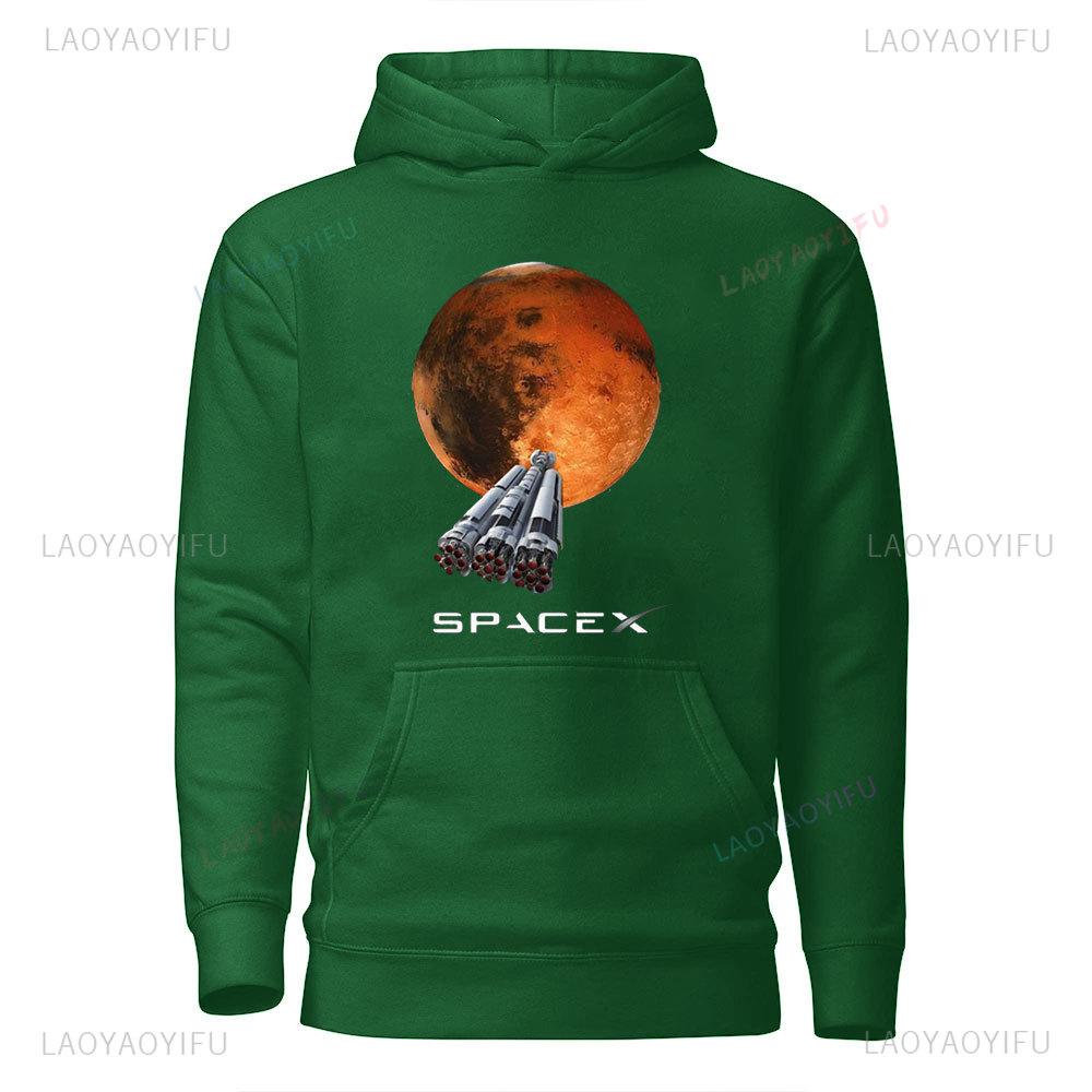 Novelty Occupy Earth SpaceX Starman Long-sleeved Fall and Winter Sweatshirt Mars Space Explorer Occupy Mars Classic Hoody