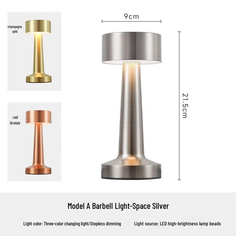 Retro LED Touch Table Lamp - USB Rechargeable for Bedside, Dining, Bar, and Desktop Atmosphere