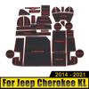 Для Jeep Cherokee KL 2014 2015 2016 2017 2018 2019 2020 2024 Накладки на прорези для ворот автомобиля Наклейки на подушки для чашек Нескользящие коврики Аксессуары