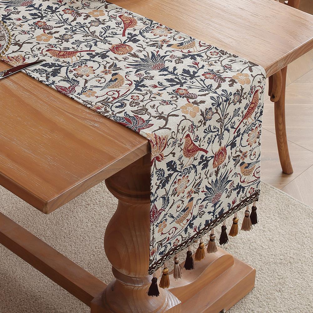 Винтажный длинный стол флаг жаккард вышивка Sense длинные скатерти