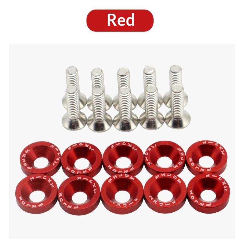 10/20pcs M6 Bolt Set Car Modification Gasket Screw Fenders Bumper Engine Aluminum Concave Screws Hex Fastener