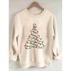 Women Christmas Creative Tree Lamp Pattern Printed Hoodies 2025 Autumn Winter New Round Neck Long Sleeve Top Pullover