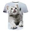 Summer Kids Boys Cat Animals Short Sleeve T-shirts Clothes 1-14 Years Baby Boys Print 3D Tees Children Clothing Kids Outfit