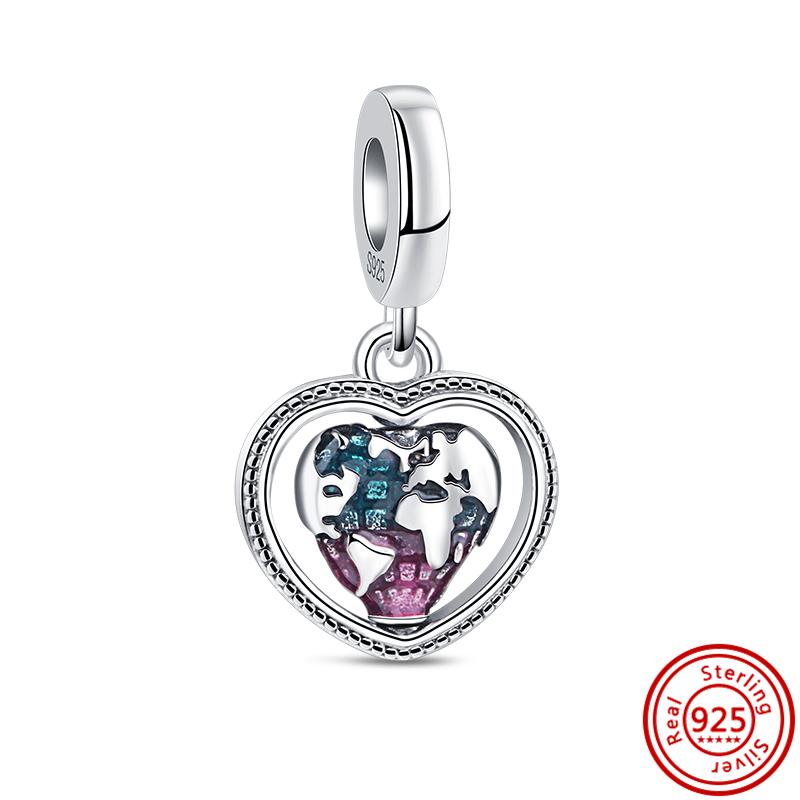 2023 Fit OriginalNew Bracelet DIY Women Jewelry New 925 Sterling Silver Bead Golden Heart-Shaped Lock Birthday Candle Charm