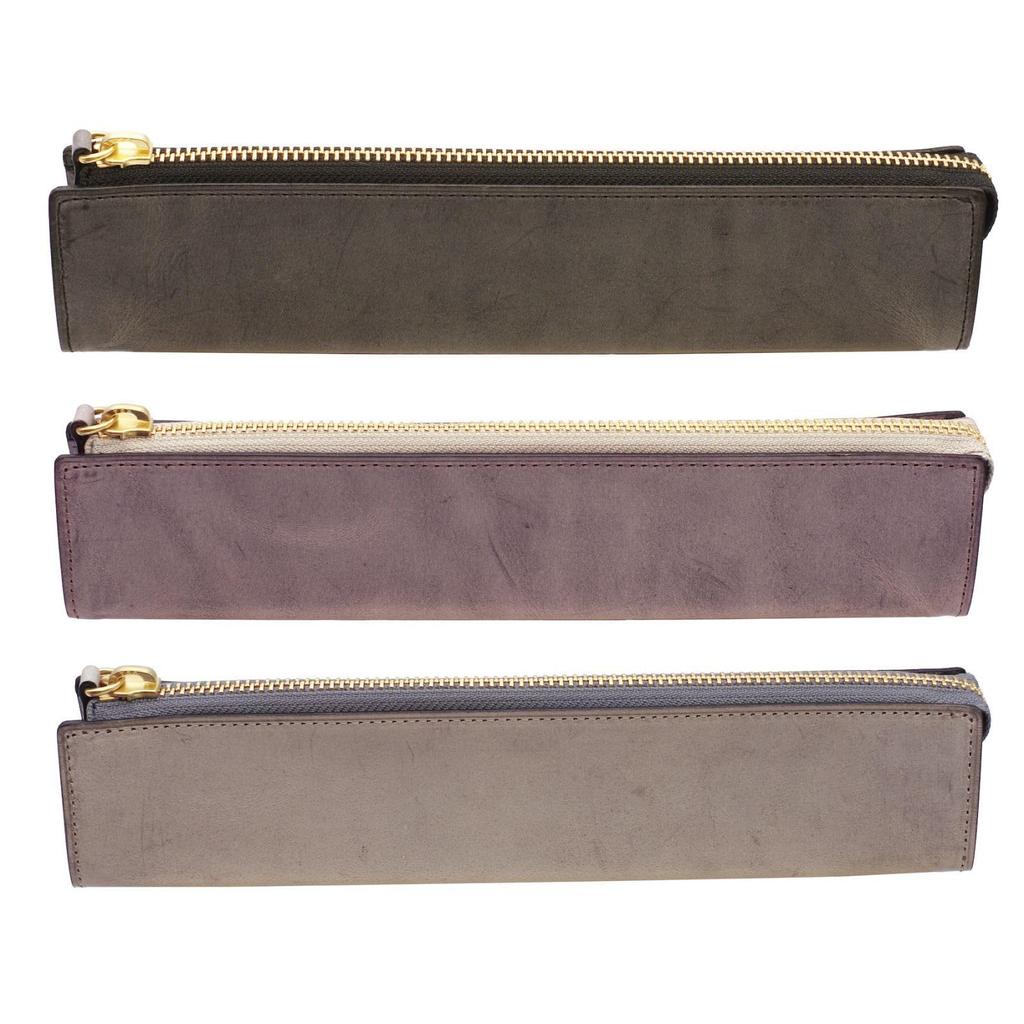 Lettera Pencil Long Tempesty Sibylla 51 Case, Zippered, (230mm), Leather, Black,