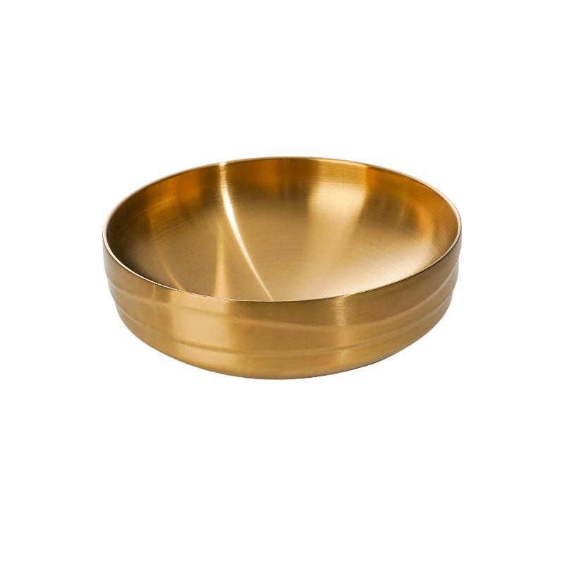 Двухслойная миска для холодной лапши из нержавеющей стали 304 в корейском стиле, большая миска для салата и супа с защитой от ожогов, кухонная утварь