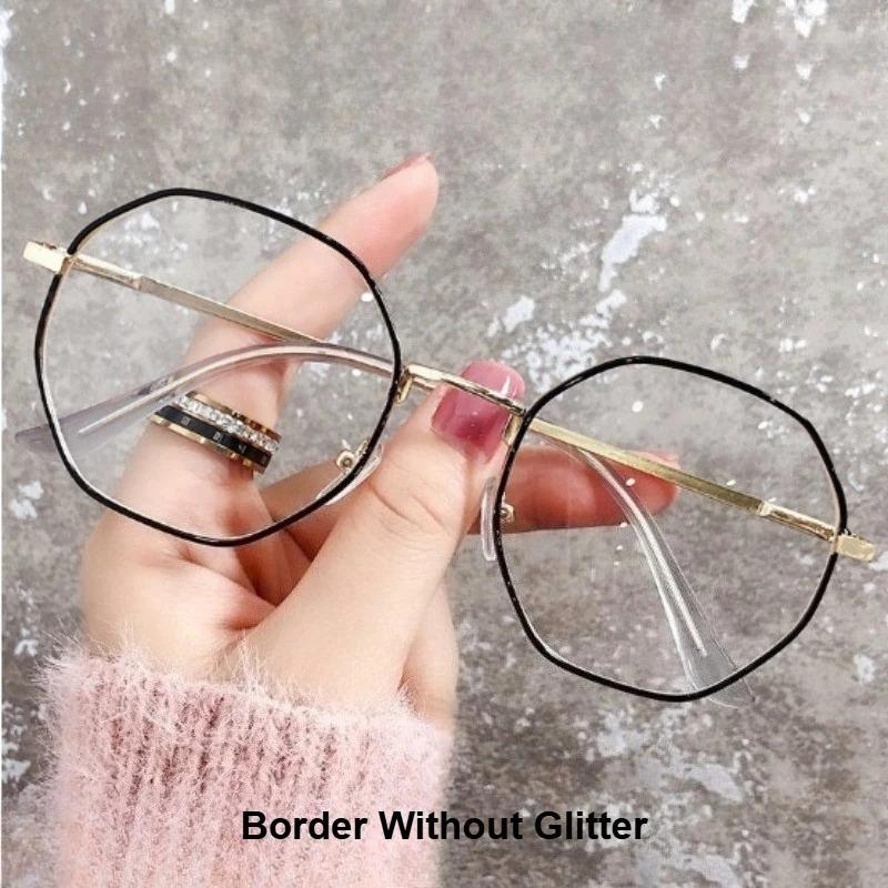 Luxury Anti Blue Light Glasses Men Women Diamond Studded Oversized Square Eyeglasses Computer Goggles Eyewear Glitter Frame