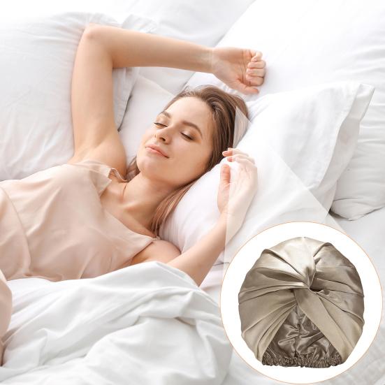 Женская шляпа из искусственного шелка, однотонная, с закрученным узлом, шляпа-тюрбан, однотонная шапочка для сна, домашний головной убор