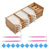 Деревянный многоуровневый стеллаж-органайзер для алмазной мозаики, лотки для хранения бусин, страз, ручек и инструментов для DIY-творчества