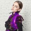 Gothic Feather Shrug Cape for Women Victorian Shoulder Wrap Shawl Collar for Halloween Cosplay Party Costume Accessories