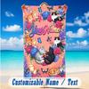 Cat Theme Beach Towel Personalized Custom Name & Text Soft Quick Dry Beach Towel for Swimming Travel