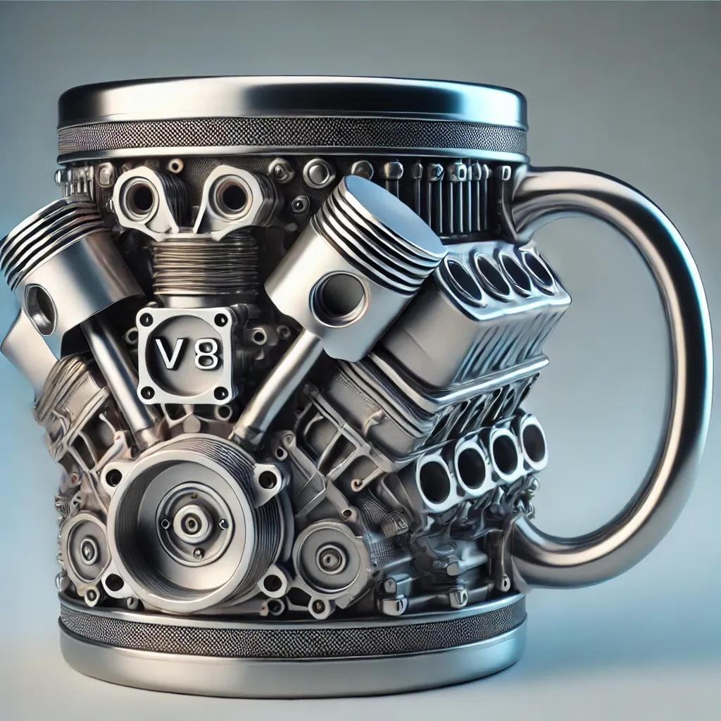 Персонализированная кружка из нержавеющей стали, дизайн двигателя V8/V6, чашка из нержавеющей стали, 15 унций, забавные прочные стильные кофейные чашки, подходит в качестве подарка для парня