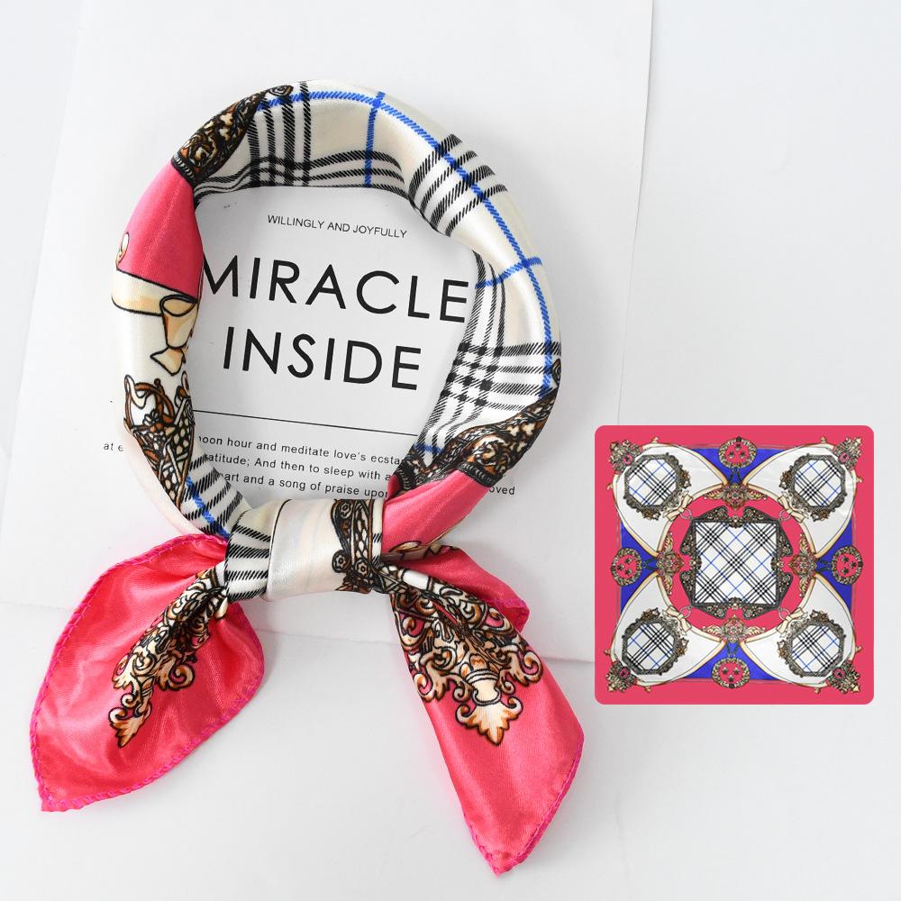 Новый модный высококачественный шелковый шарф квадратный шарф цепочка имитация шелка 50x50 маленький шарф для женщин