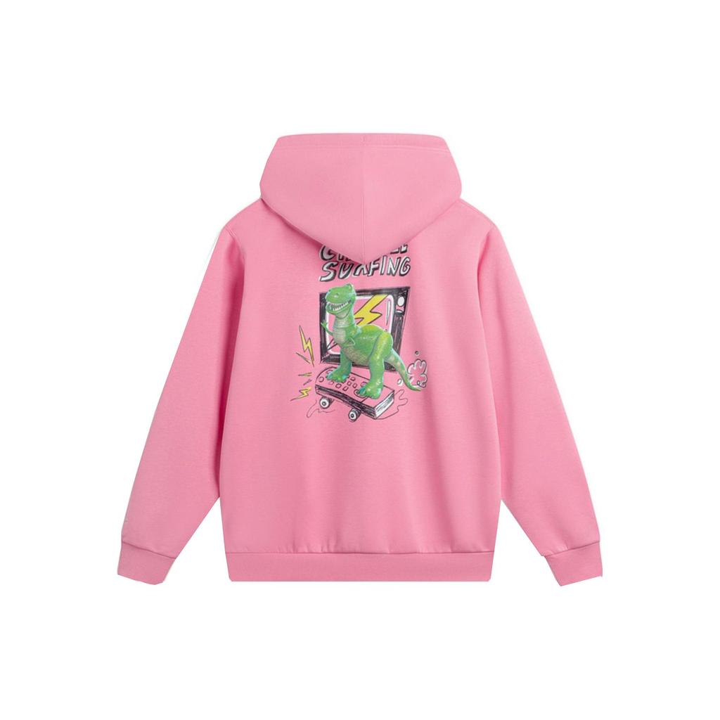 Li Ning X Disney Collaboration Cartoon Pattern Printed Pullover Long Sleeve Warm Hooded Loose Fleece Sports Sweatshirt Unisex Sweatshirt AWDU501-2