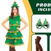 Рождественская одежда Взрослая Зеленая одежда Одежда для выступлений День Рождественской елки Милая одежда эльфа