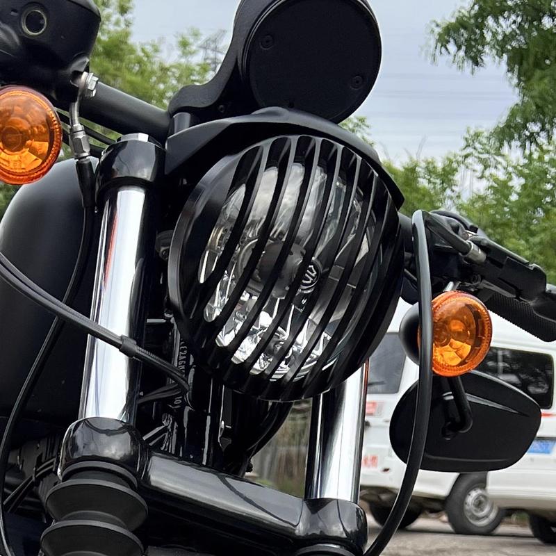 5-3/4 Inch Headlight Trim Ring Grill Protection Cover Fit For Harley Sportster 883 X48 Iron 1200 Bob XL883 XL1200 Custom XL1200C