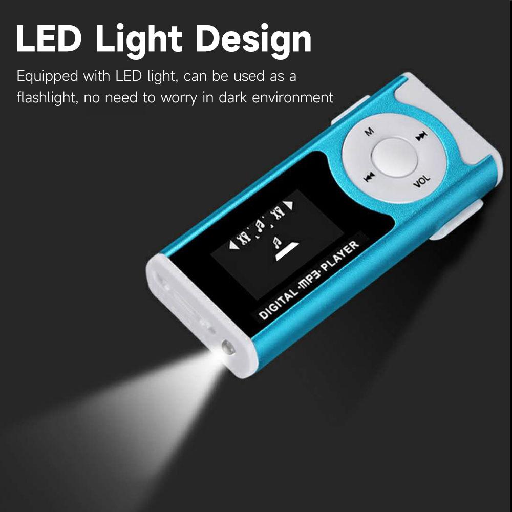Портативный мини-MP3-плеер. Металлический MP3-плеер с ЖК-экраном. Светодиодная подсветка. Поддержка карт памяти TF.